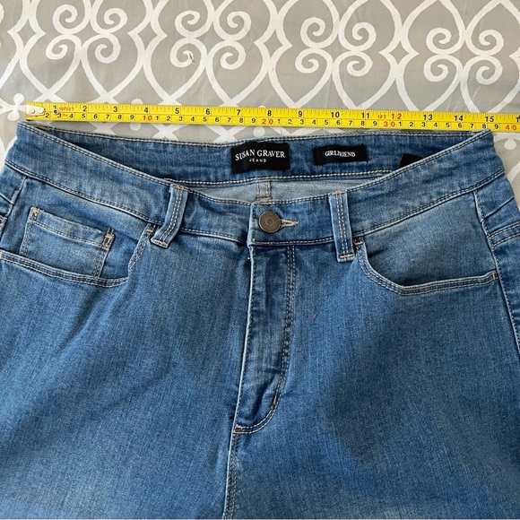 Susan Graver straight ankle jean with frayed hem - Picture 2 of 11